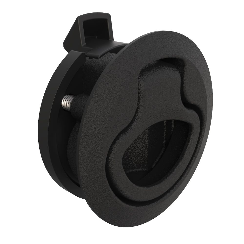 Southco M1-64 black flush pull latch for van cabinet doors