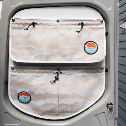 Nomad Vanz Rear Door Storage Pocket System in Cirrus Sand for Sprinter Vans