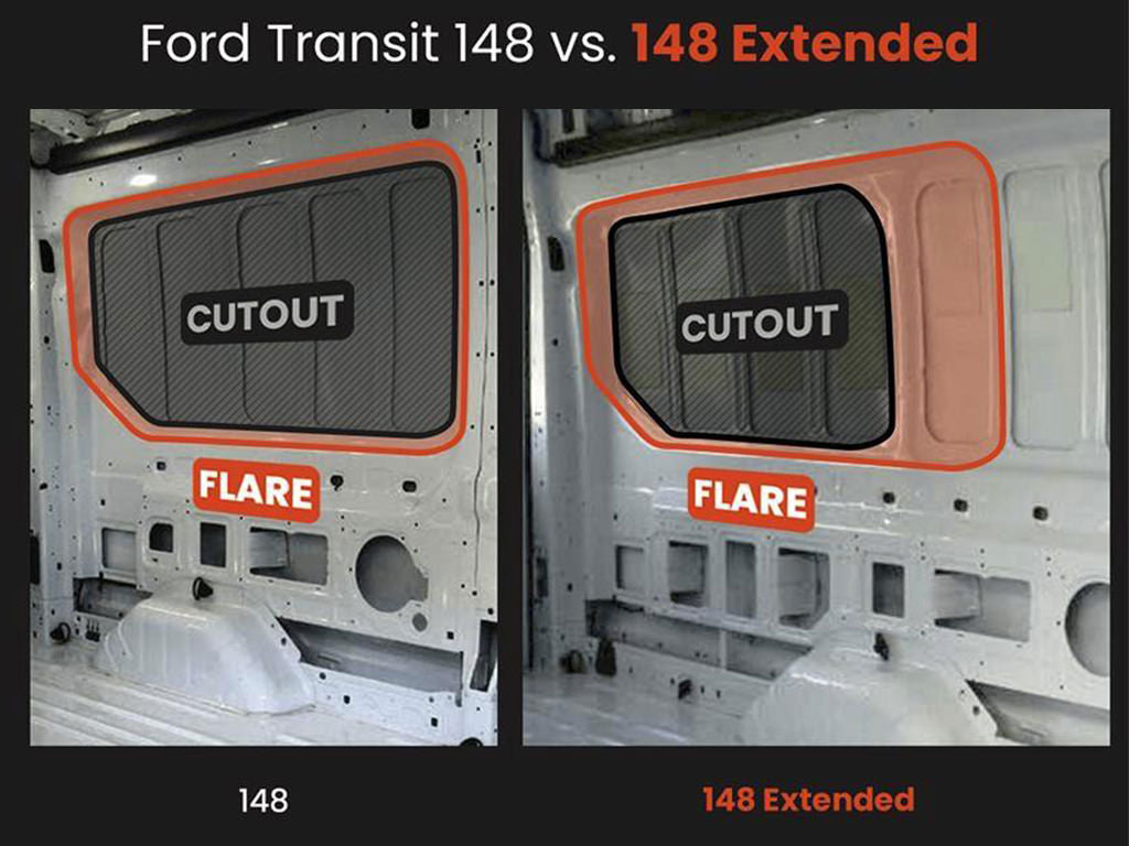 Flarespace Flares Ford Transit 148 vs 148 Extended